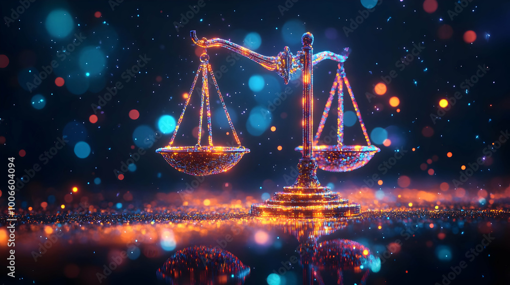 Vibrant 3D Bokeh Digital Art Background with Glowing Compliance and Financial Planning Icons for Professional Corporate Advertisements