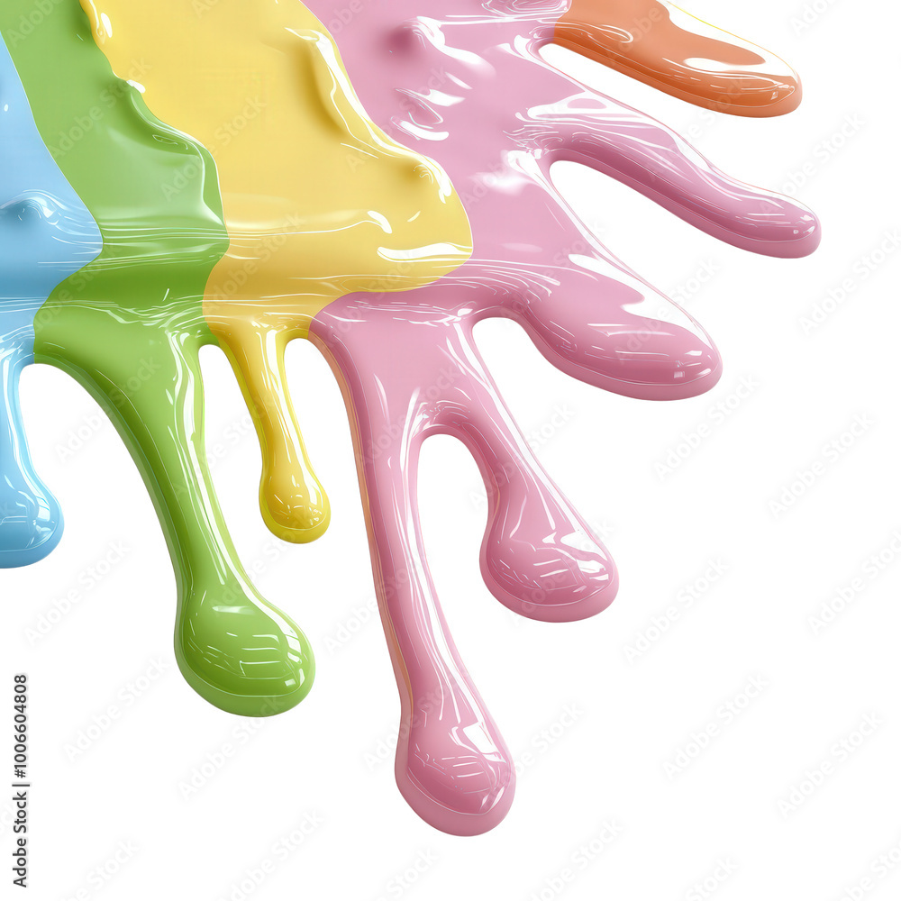 Colorful paint splashes create vibrant and artistic display, showcasing mix of blue, green, yellow, pink, and purple hues. This lively composition evokes creativity and joy Colorful paint splashes create vibrant and artistic display, showcasing mix of blue, green, yellow, pink, and purple hues. This lively composition evokes creativity and joy