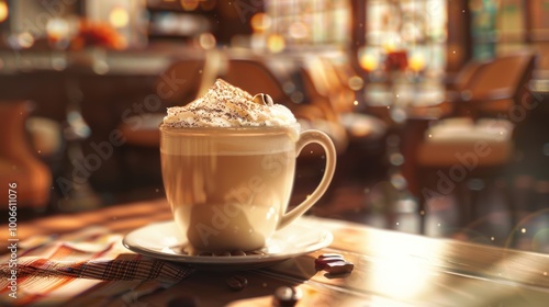 Cappuccino in a Cozy Cafe