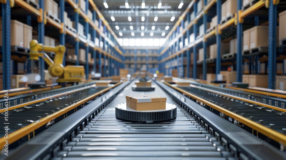 Fototapeta premium Automated Warehouse Conveyor System