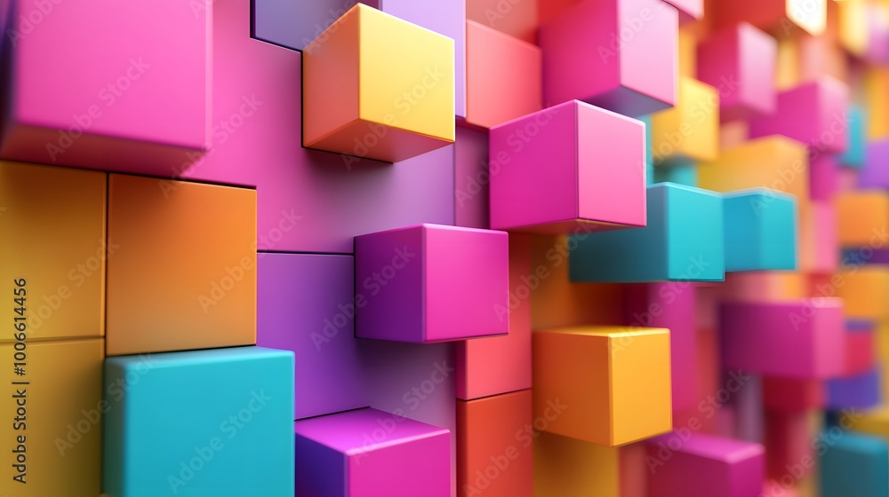 Multicolor boxes abstract background 3D render illustration. Multicolor boxes abstract background 3D render illustration.