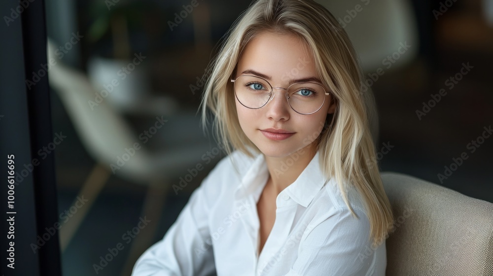 Closeup portrait of cute young business woman Closeup portrait of cute young business woman