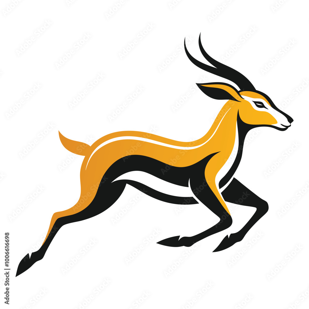 Minimalistic vector silhouette of a gazelle in a dynamic jumping pose, featuring smooth, bold lines. The design has a clean, iconic look.
Minimalistic vector silhouette of a gazelle in a dynamic jumping pose, featuring smooth, bold lines. The design has a clean, iconic look.