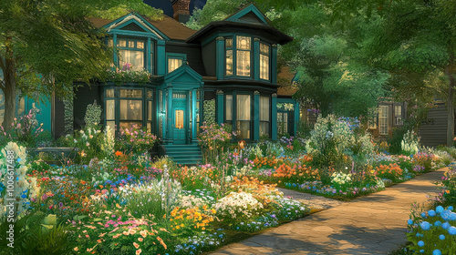 Streetside flower garden