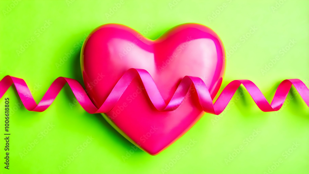 3D Abstract Red Heartbeat Concept: Digital Art of EKG Line Forming AIDS Ribbon Icon Isolated on White Background 3D Abstract Red Heartbeat Concept: Digital Art of EKG Line Forming AIDS Ribbon Icon Isolated on White Background
