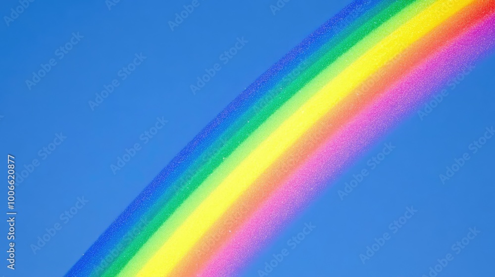 Obraz premium Bright Rainbow Against Clear Blue Sky