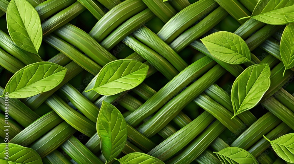 Abstract leaves in the background, a pattern that showcases nature's design. Bright green decoration, a representation of plant life. Abstract leaves in the background, a pattern that showcases nature's design. Bright green decoration, a representation of plant life.