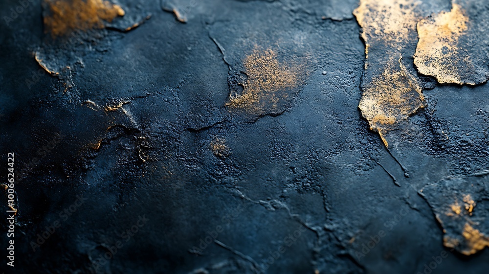 Abstract dark blue and gold textured background. Grunge, cracked, metallic, luxury, and vintage. Abstract dark blue and gold textured background. Grunge, cracked, metallic, luxury, and vintage.