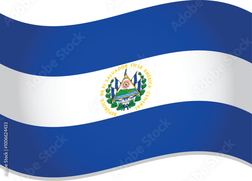 El Salvador Country Flag Waving 3D Style