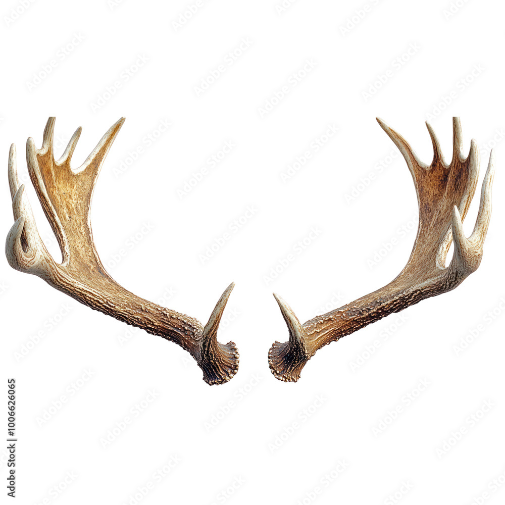 Close-up of a Deer Antlers Isolated on a Transparent Background Close-up of a Deer Antlers Isolated on a Transparent Background
