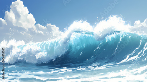 A tidal wave seething and full of foam img. Tidal Wave. Illustration
