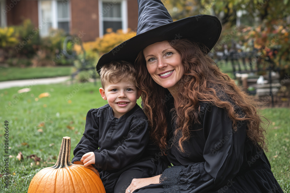 Person with Classic Witch costume for halloween parties Person with Classic Witch costume for halloween parties