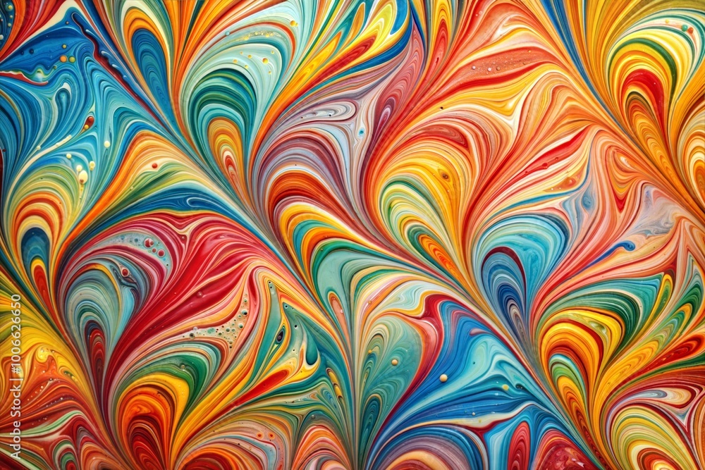 Close-up of vibrant swirling colors creating an abstract design Close-up of vibrant swirling colors creating an abstract design