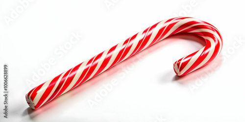 3D Santa's Candy Cane Vector Illustration - Striped Design Ideal for Infographics on White Background