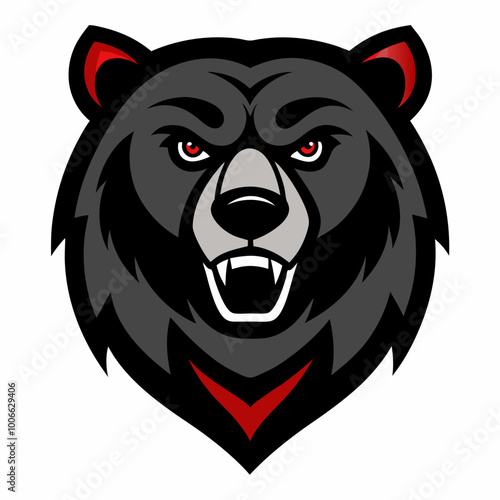 Black Bear Mascot Logo Vector Illustration - SVG & Cricut Files for T-shirt Graphics and Design Resources"