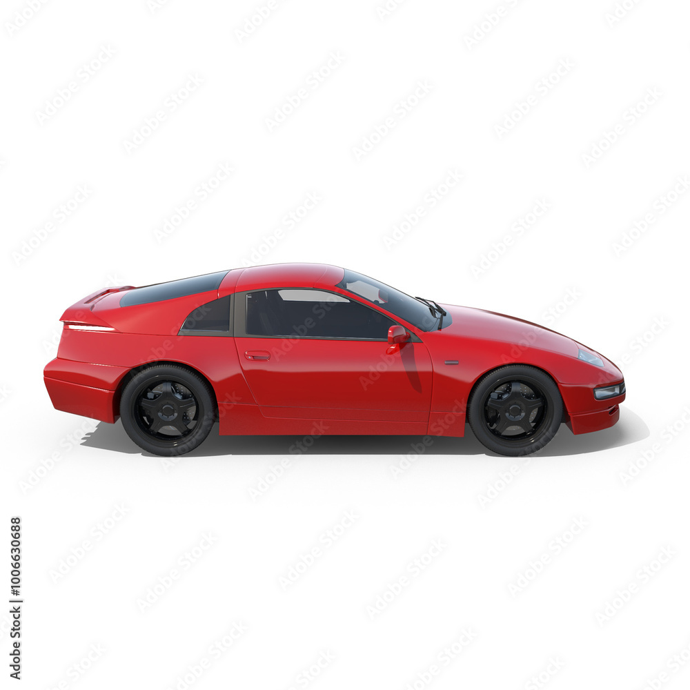 Car Red 3d on white background Car Red 3d on white background