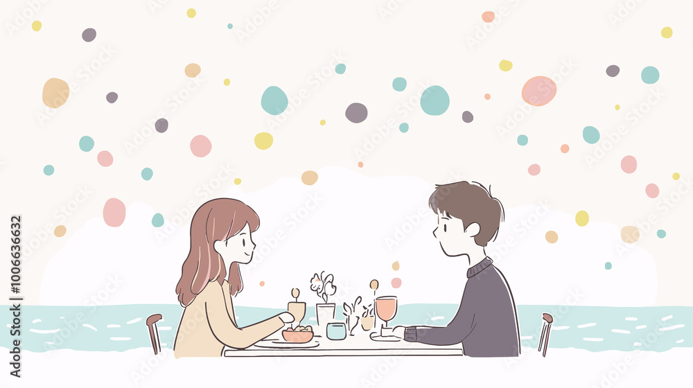 Couple sharing romantic dinner at sunset by the sea with copy space Couple sharing romantic dinner at sunset by the sea with copy space