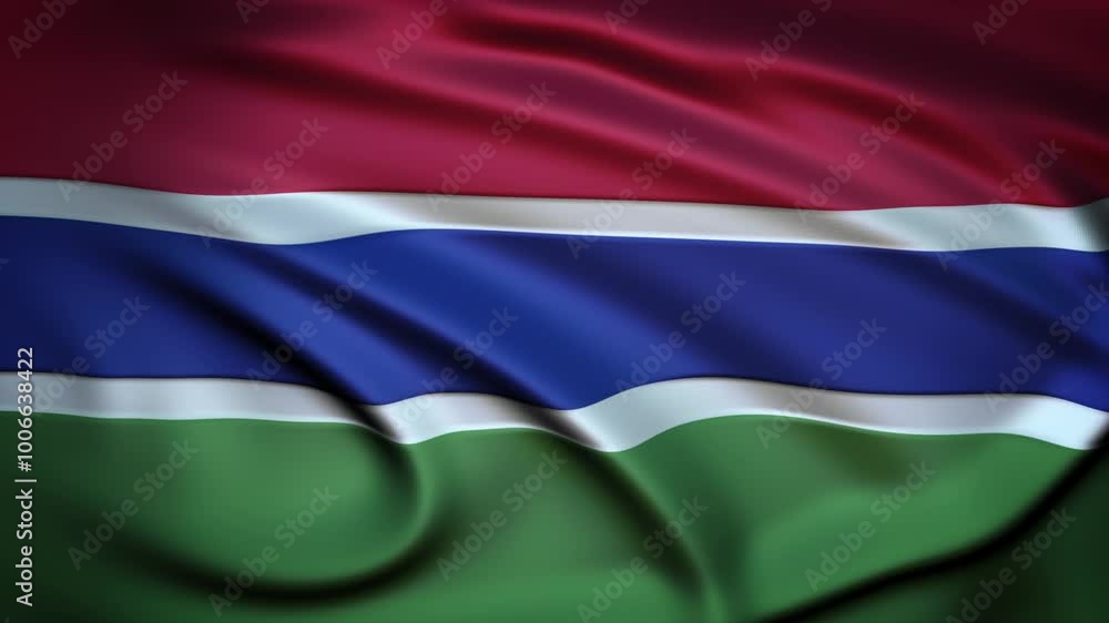 Seamless Loop Waving Silky Country Flag Gambia Seamless Loop Waving Silky Country Flag Gambia