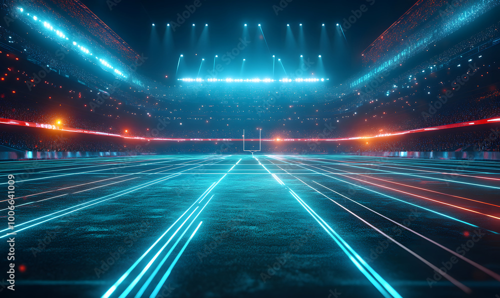 Dynamic Neon Football Action with Futuristic Geometric Patterns and Vibrant Light Trails for High-Energy Sports Advertising Backgrounds Dynamic Neon Football Action with Futuristic Geometric Patterns and Vibrant Light Trails for High-Energy Sports Advertising Backgrounds