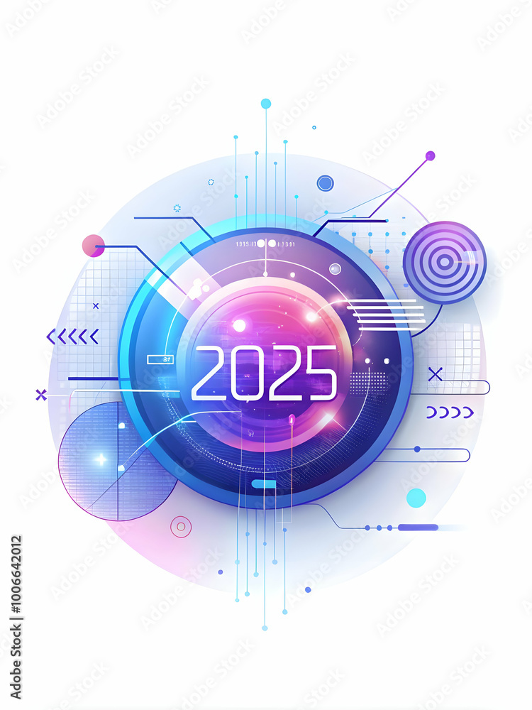 Flat Futuristic Tech Calendar 2025 - Seamless Vector Background with Innovative Digital Motifs and Modern Technology Elements for Business Use Flat Futuristic Tech Calendar 2025 - Seamless Vector Background with Innovative Digital Motifs and Modern Technology Elements for Business Use