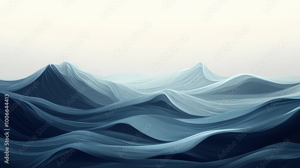 Abstract wave pattern, symbolizing tidal energy, with smooth, minimalist curves representing ocean power. Tidal Wave. Illustration Abstract wave pattern, symbolizing tidal energy, with smooth, minimalist curves representing ocean power. Tidal Wave. Illustration