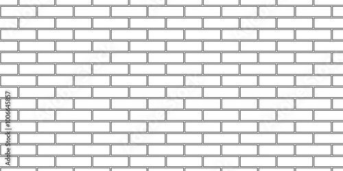 White brick blank home wall texture copy for space panorama white tiles and black joints. white brick wall used for background. 