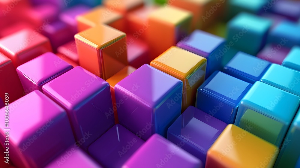 Multicolor boxes abstract background 3D render illustration. Multicolor boxes abstract background 3D render illustration.