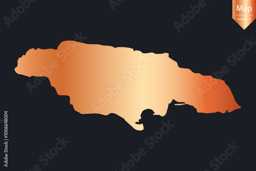 Abstract - High Detailed Copper Map of Jamaica. Vector illustration eps10.	
