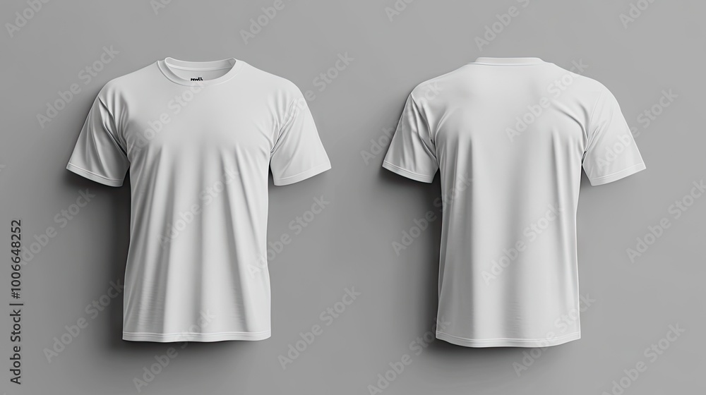 A solid-color t-shirt modeled in front and back views, highlighting the simplicity of the design, ideal for branding or promotional use. A solid-color t-shirt modeled in front and back views, highlighting the simplicity of the design, ideal for branding or promotional use.