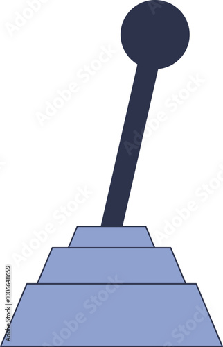 Illustration of a mechanical gear shift lever, highlighting its simplicity and functionality.