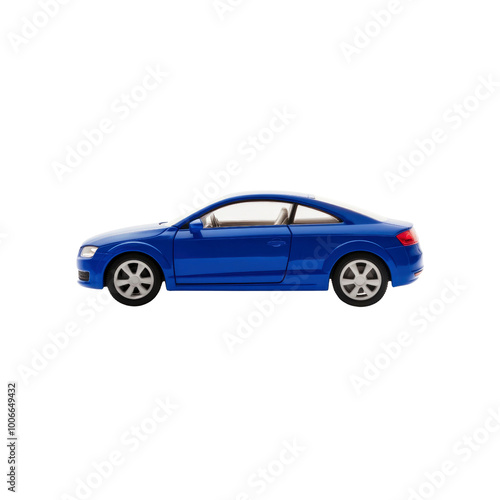 Blue Toy Car Isolated on White Background