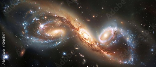 Ultra-high-definition image of a cosmic collision between two galaxies photo