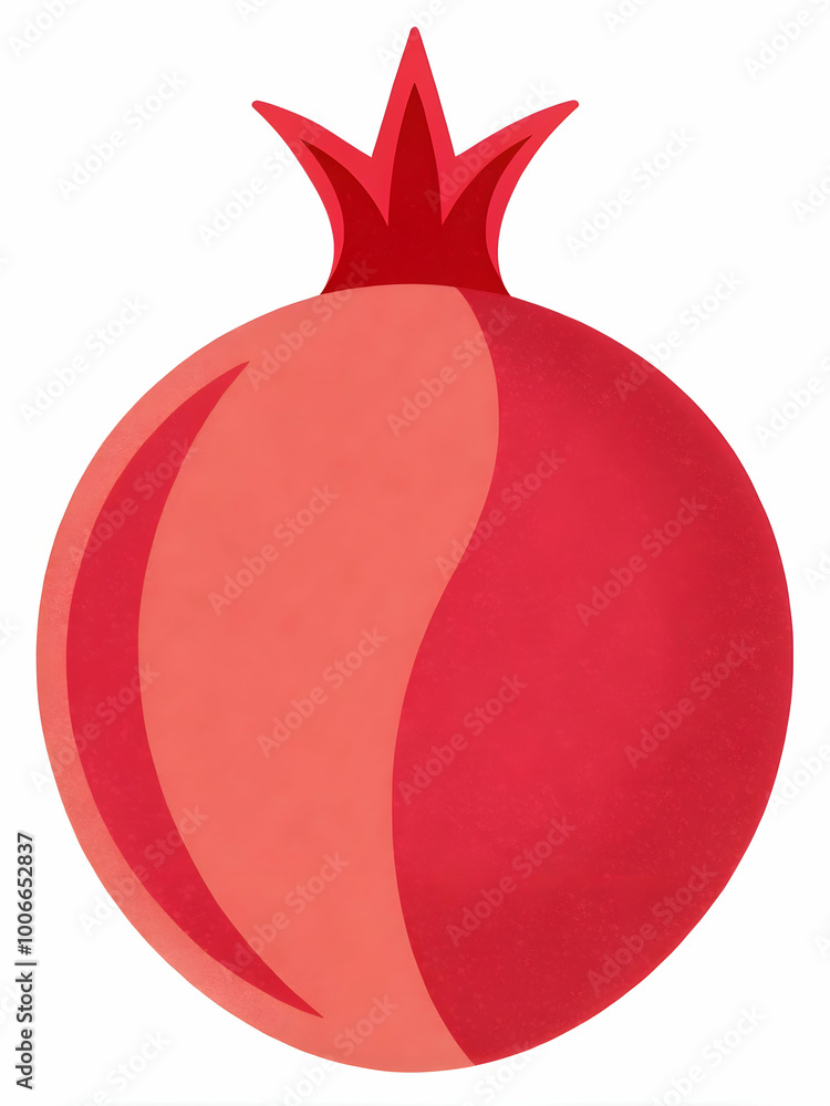 Flat Pomegranate Symbol Vector Design for Prosperity and Abundance in 2025 | Colorful Infographic Element