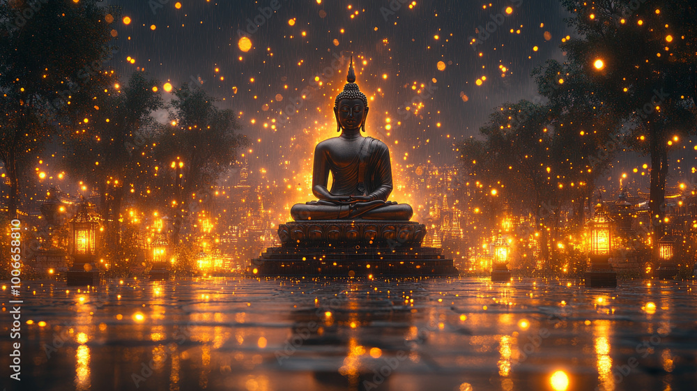 Thai Buddha statue Thailand temple background The background image is not blurry Thai Buddha statue Thailand temple background The background image is not blurry