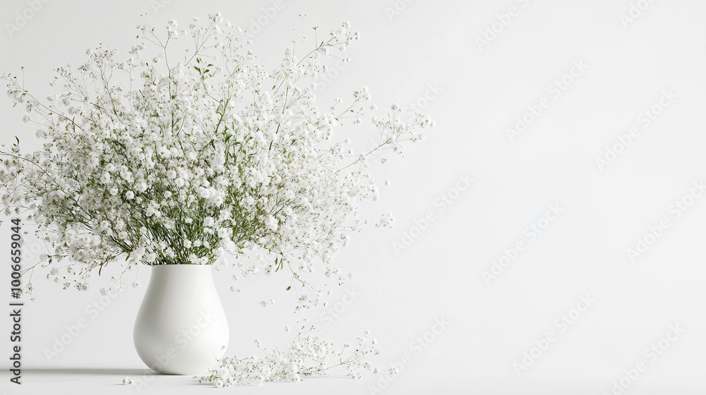 Elegant White Flower Arrangement in Simple Vase Elegant White Flower Arrangement in Simple Vase