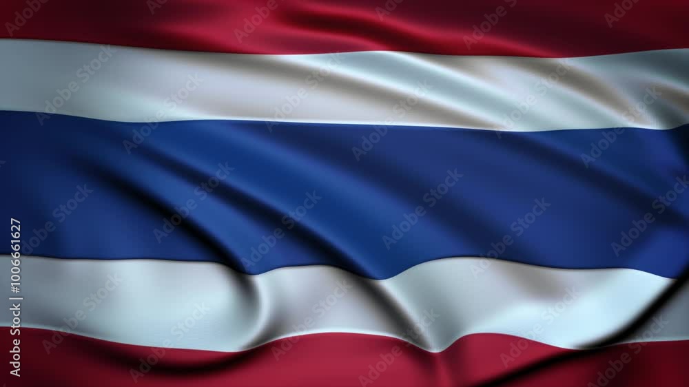 Seamless Loop Waving Silky Country Flag Thailand Seamless Loop Waving Silky Country Flag Thailand