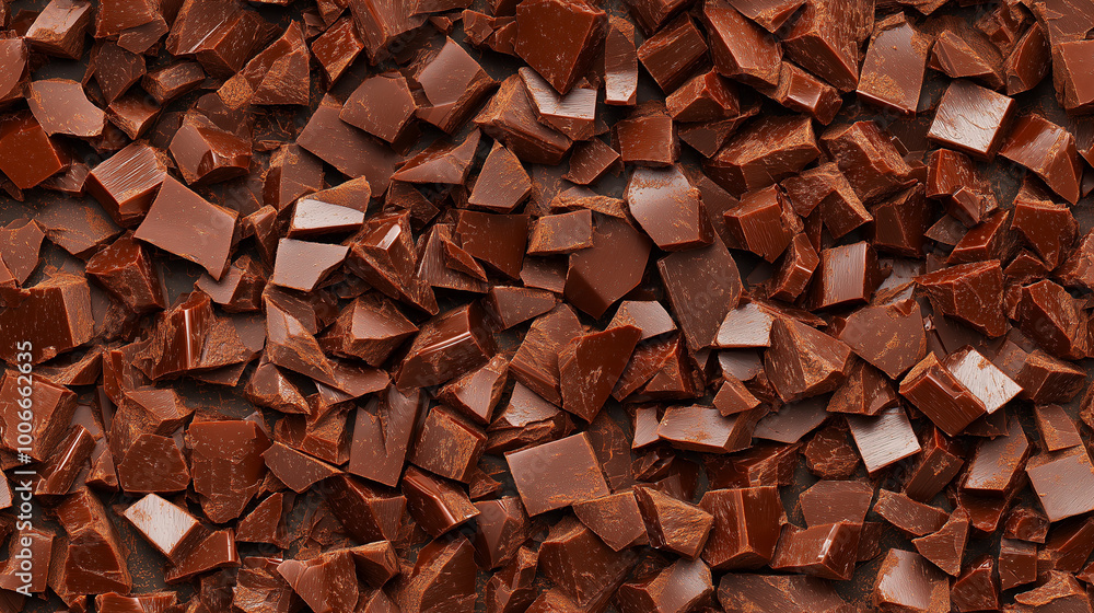 a close-up, top-down view of diced spicy chocolate spread across the entire frame, filling the image with its deep brown color and smooth texture in irregular pieces a close-up, top-down view of diced spicy chocolate spread across the entire frame, filling the image with its deep brown color and smooth texture in irregular pieces