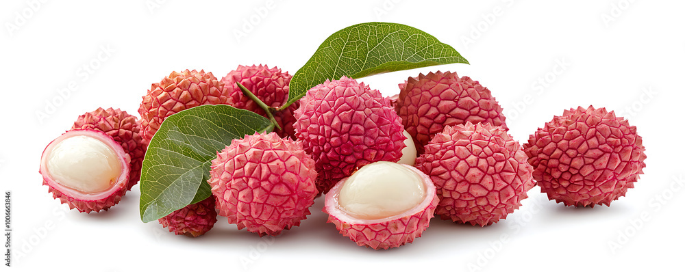Simple Juicy Lychee fruit isolated on white background Simple Juicy Lychee fruit isolated on white background