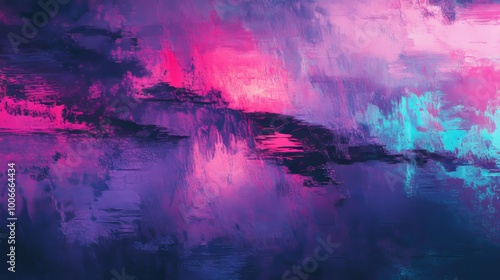 Dreamy abstract artwork in purple, pink, and teal hues, providing a serene and ethereal atmosphere to the canvas.