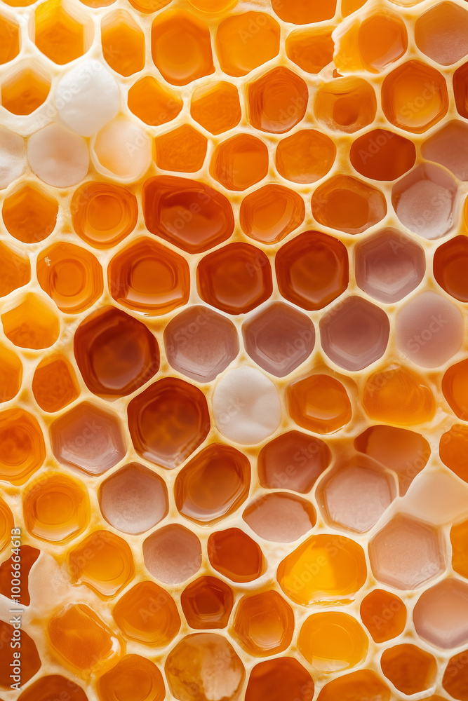 Close-up of a honeycomb with honey Close-up of a honeycomb with honey
