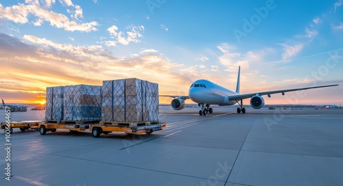 Military Logistics in Airfreight Operations at Sunset