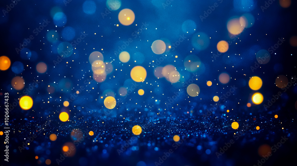 Abstract blurry lights scattered over a dark blue background. Abstract blurry lights scattered over a dark blue background.