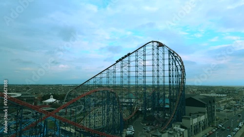 Aerial video of the attractions in Blackpool
