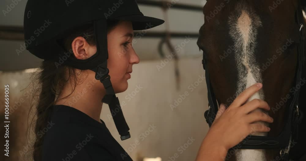 close-up-portrait-of-a-teenage-girl-wearing-an-equestrian-helmet