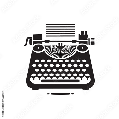 Classic Typewriter with Paper