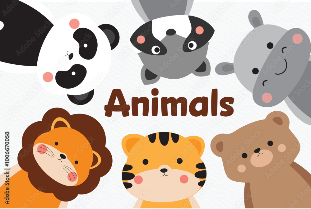 Obraz premium cute animal clipart