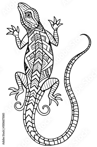 african lizard vector zentangle