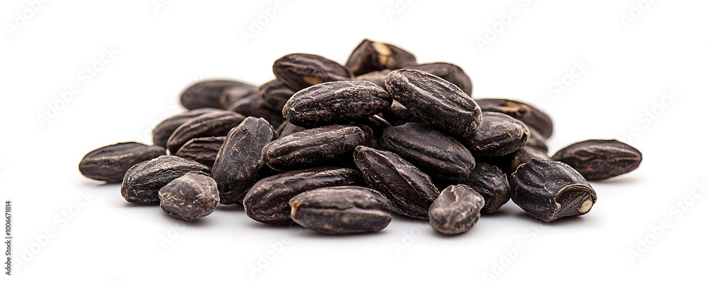 Black Tonka beans isolated on white background Black Tonka beans isolated on white background