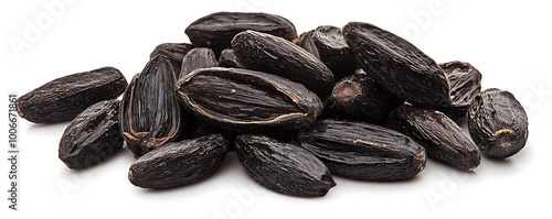 Wallpaper Mural Black Tonka beans isolated on white background Torontodigital.ca