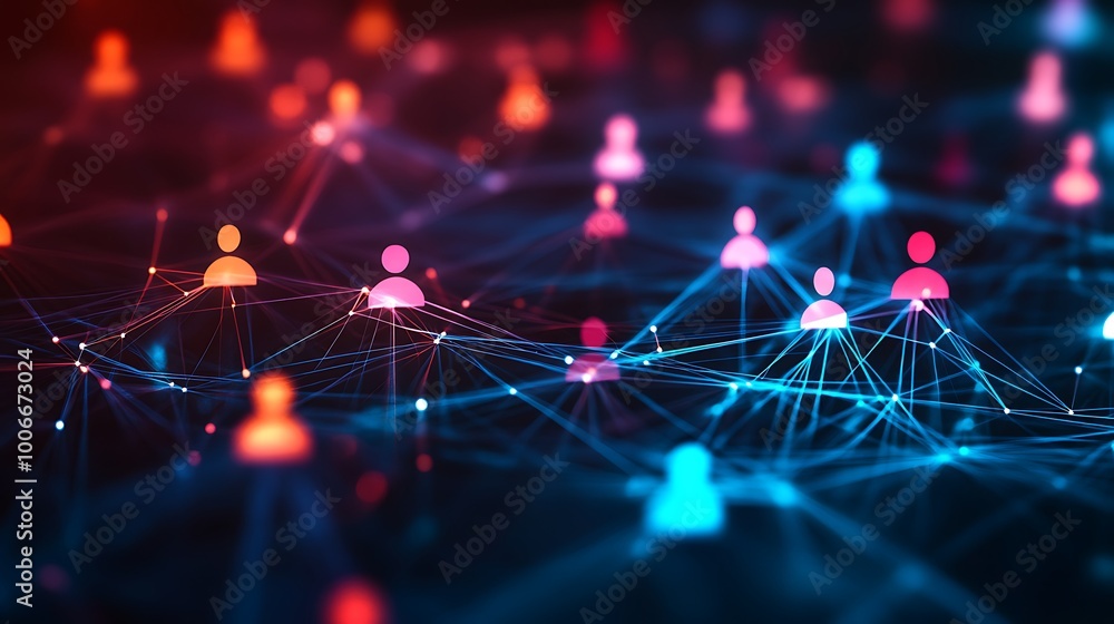 Digital Network of Interconnected People Digital Network of Interconnected People